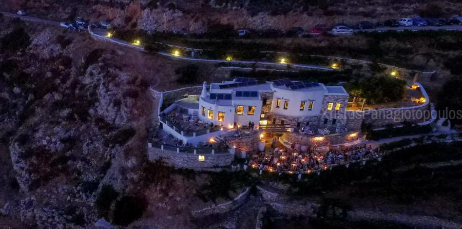 illuminate 'Manalis Winery' from above by night